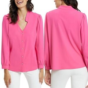 Jude connally Bobbie top in pink rhinestone buttons